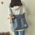 thumbnail image 2 of [Nuevo Producto] Bolsa De Lona De Verano Mujer De Gran Capacidad De Un Hombro Diagonal Versión Coreana Viajero De La Universidad Estudiante Clase Escuela Casual Tela Lateral Bolso De, 2 of 4