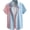 Blue and Pink, variant on Men's Color Block Button Front Short Sleeve Shirt with Pocket