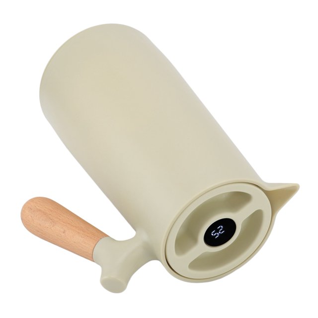 Jarra De Café Aislada, Diseño De Mango De Madera De Haya, Pantalla De Temperatura, Jarra De Café Térmica Para Oficina Para El Hogar AMONSEE No