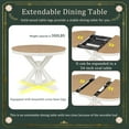 thumbnail image 3 of Aukfa Extendable Dining Table for 6, 42"-54" Round Kitchen Table with Butterfly Leaf for Dining Room/Living Room, Antique White, 3 of 8