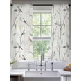thumbnail image 3 of Vintage Botanical Semi Sheer Curtains 63 Inch Length 2 Panels Set, Birds Branch Watercolor Leaf Sheer Kitchen Curtain Privacy Voile Window Curtain for Living Room Bedroom Rod Pocket Drapes, 3 of 7