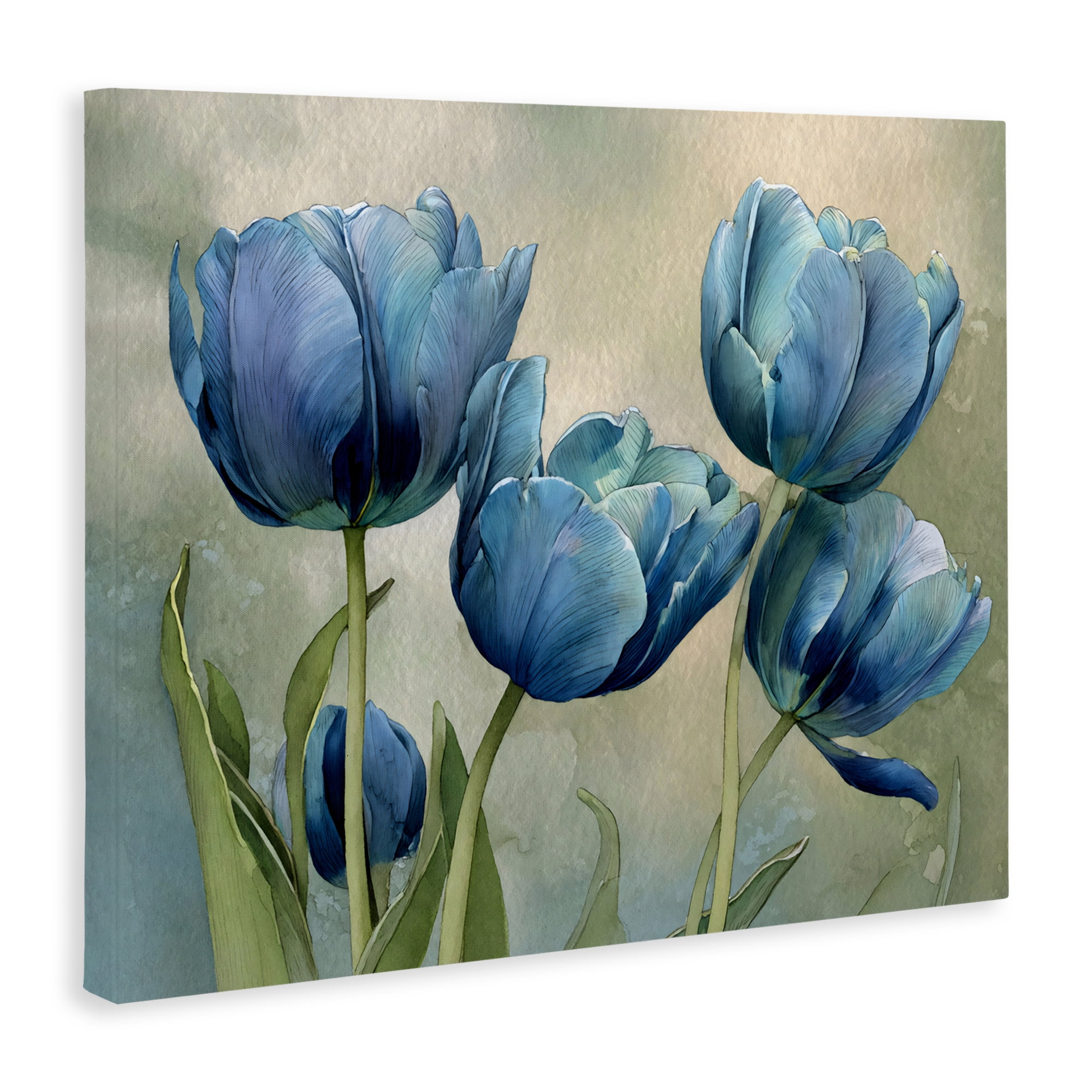Stupell Industries Drawn Blue Tulip Flowers Canvas Wall Art, design by Franklyn Gregory