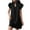 Black, variant on Staron Women's Summer Dresses Smocked V Neck Dresses Ruffle Short Sleeve Flowy Tunic Dress Casual Summer Solid Color A Line Mini Sundress