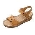 thumbnail image 3 of Womens Dress Sandals for Ladies Comfortable Leather Arch Support Platform Wedge Walking Work Summer Shoes, 3 of 4