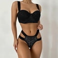 thumbnail image 3 of Pijama de encaje floral Gibobby Conjunto de lencería Sexy negro S, 3 of 5