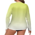 thumbnail image 4 of CIENVNSTG Swim Shirts For Women Plus Size Long Sleeve Gradient Print Rash Guard Loose Fit Swimsuit Top Upf 50+Sun Protection Quick Dry Hiking Swim Shirt Yellow 2XL, 4 of 5