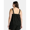 thumbnail image 3 of Time and Tru Women's Linen Blend Tank Top and Shorts Set, 2-Piece, Sizes XS-4X, 3 of 5