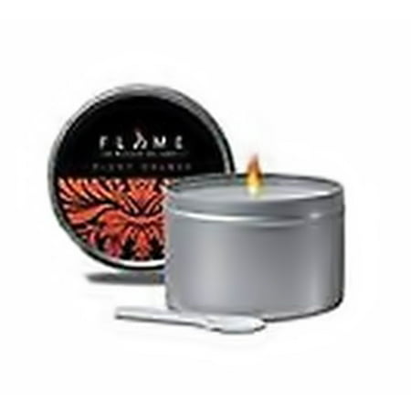 Flame Massage Oil Pourable Soy Candle with Vitamin E. Approximately 60 hours of burn time in this 6 oz.