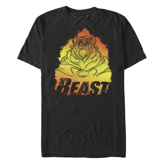 Men's Beauty and the Beast Sketch Profile Graphic T-Shirt