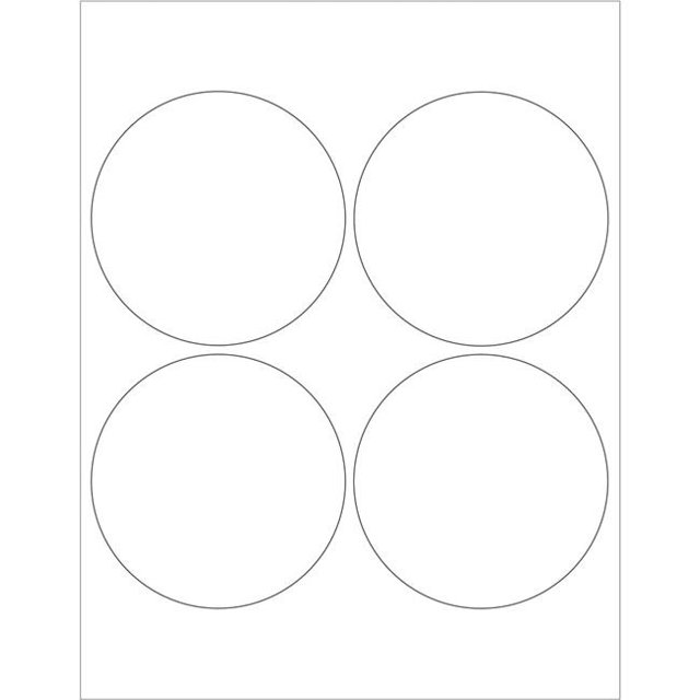 Box Partners LL305 Étiquettes Laser Rondes de 4 Po, Blanc Lustré