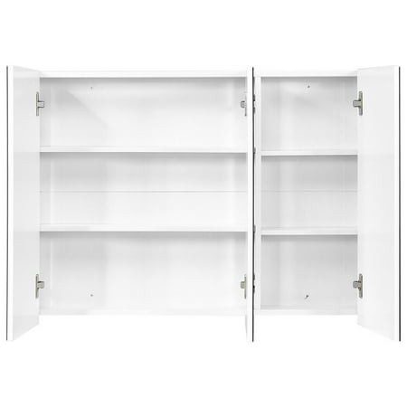 36" Wide Wall Mount Mirrored Bathroom Medicine Cabinet ...