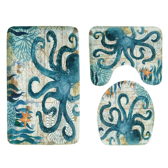 60"x71"Octopus Bath Shower Curtain,Waterproof