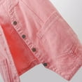 thumbnail image 5 of Yindaity Womens Sleeveless Jean Jacket Women's Denim Jackets,Women's 3/4 Sleeve Colored Denim Jacket Light Wash Jacket Coat (Pink,L), 5 of 5