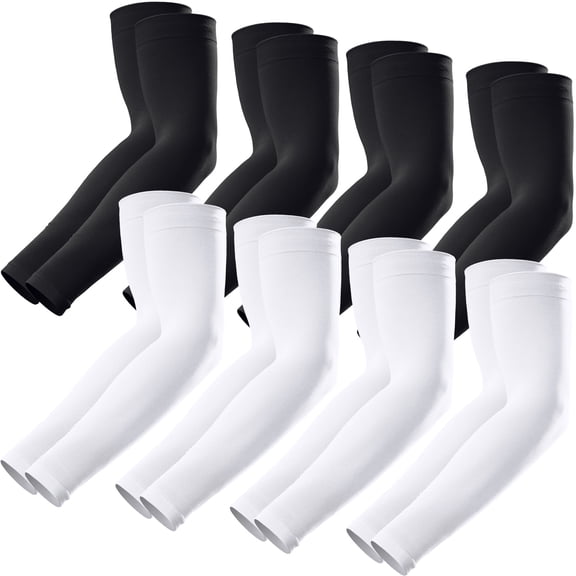 GOUNOD 8 Pairs UPF 50 Sun Protection Sleeves, Volleyball Arm Sleeves for Work, Basketball Golf