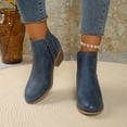 thumbnail image 2 of Women's Ankle Boots Leather Ankle Boots With Cut Out Design Low Heel Side Zipper Casual Fashion Footwear For Daily Comfort, 2 of 9