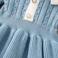thumbnail image 6 of Thetops Toddler Girls Knit Dress 4T - Acrylic Warm Cable Knit, Princess Scalloped Collar, Fitted Waist Flared Skirt, Light Blue for Autumn Winter, 6 of 9
