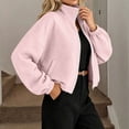 thumbnail image 2 of Njagoc3 Womens Oversized Funnel Neck Bomber Puff Jacket Windproof Waterproof Lightweight Shacket Spring Fall Outerwear, 2 of 6