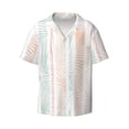 thumbnail image 5 of PAYOHTO Girly Striped Tropical PalmLeaves Mens Hawaiian Casual Short-sleeved Shirt Tropical Summer Beach Button Down Shirts, 5 of 7