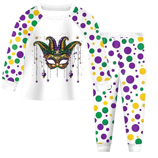 2 Piece Pyjamas Set For Boys And Girls T Shirt And Pants Outfit For Kids Carnival Party