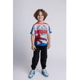 thumbnail image 2 of Marvel Spider-Man Mesh T-Shirt and French Terry Jogger Pants Outfit Set Logo Toddler to Big Kid, 2 of 5