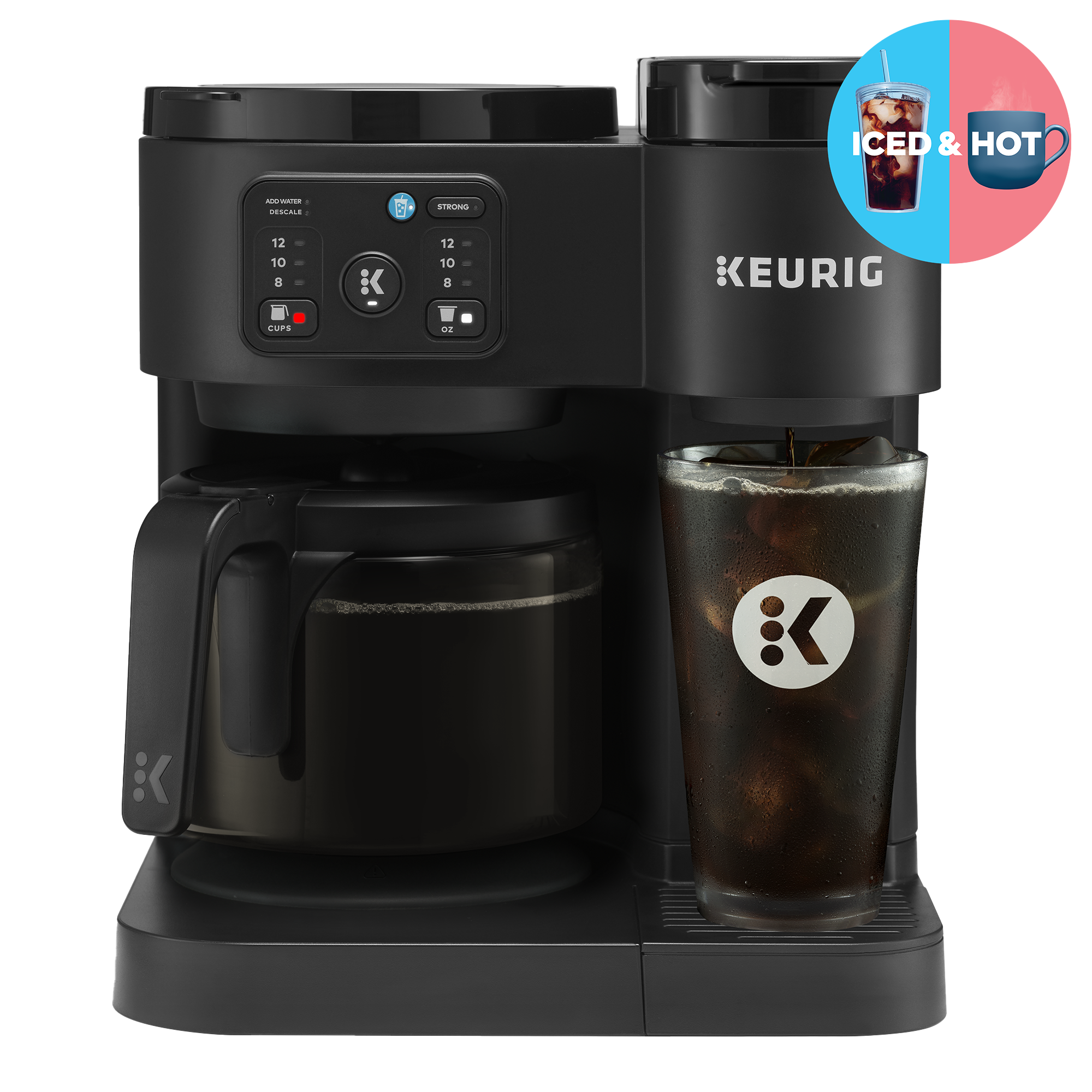 Keurig K-Duo Essentials, Hot & Iced Single-Serve K-Cup Pod Coffee Maker & Carafe, Black