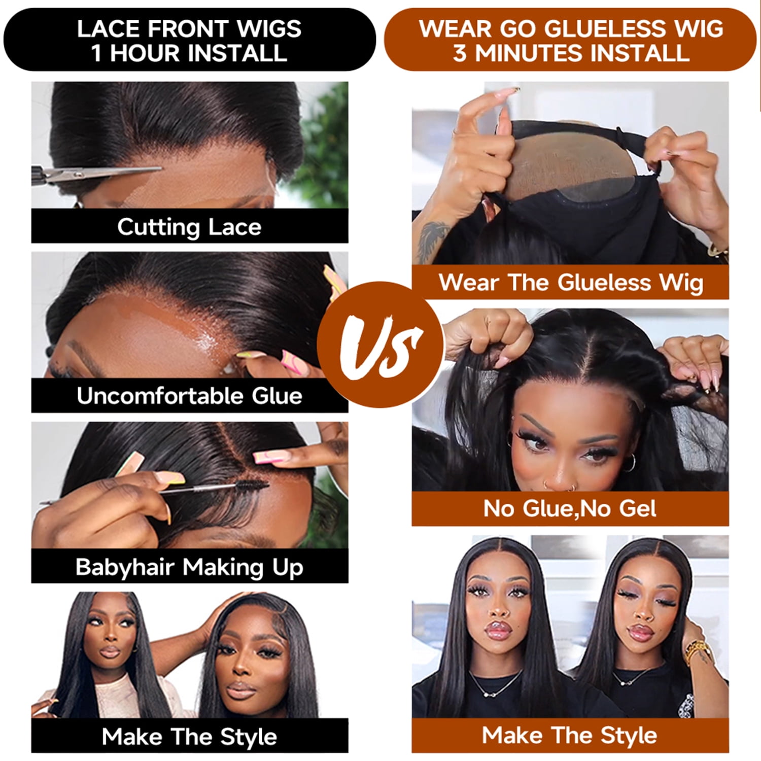 Ali Grace Wear and Go Glueless Wigs Human Hair Pre Plucked Pre Cut Lace 180% Density 5x5 HD Transparent Lace Closure Wigs No Glue Water Wave Lace Front Wigs 3 Seconds for Beginners 28 Inch