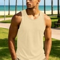 thumbnail image 6 of Men's Tank Top Cooling Breathable Sleeveless Muscle Shirts Summer Moisture Wicking Tank Top for Gym, Running,Outdoor Training Beige S, 6 of 8