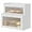 White, variant on Double Layer Bamboo Bread Box for Kitchen Counter,Bread Holder,Countertop Bread Storage with Window (Black)