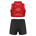thumbnail image 2 of Zaldita Kids Girls 2Pcs Tracksuit Gymnastics Dance Sports Bra Crop Tops with Boyshorts Tankini Red&Black 10, 2 of 7