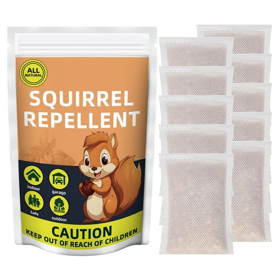 Paddsun Squirrel Repellent, Outdoor 10 Pack Fast-Acting Mint Chipmunk Repellent Long Lasting Effect Safe for Plants & Home Garden Defense
