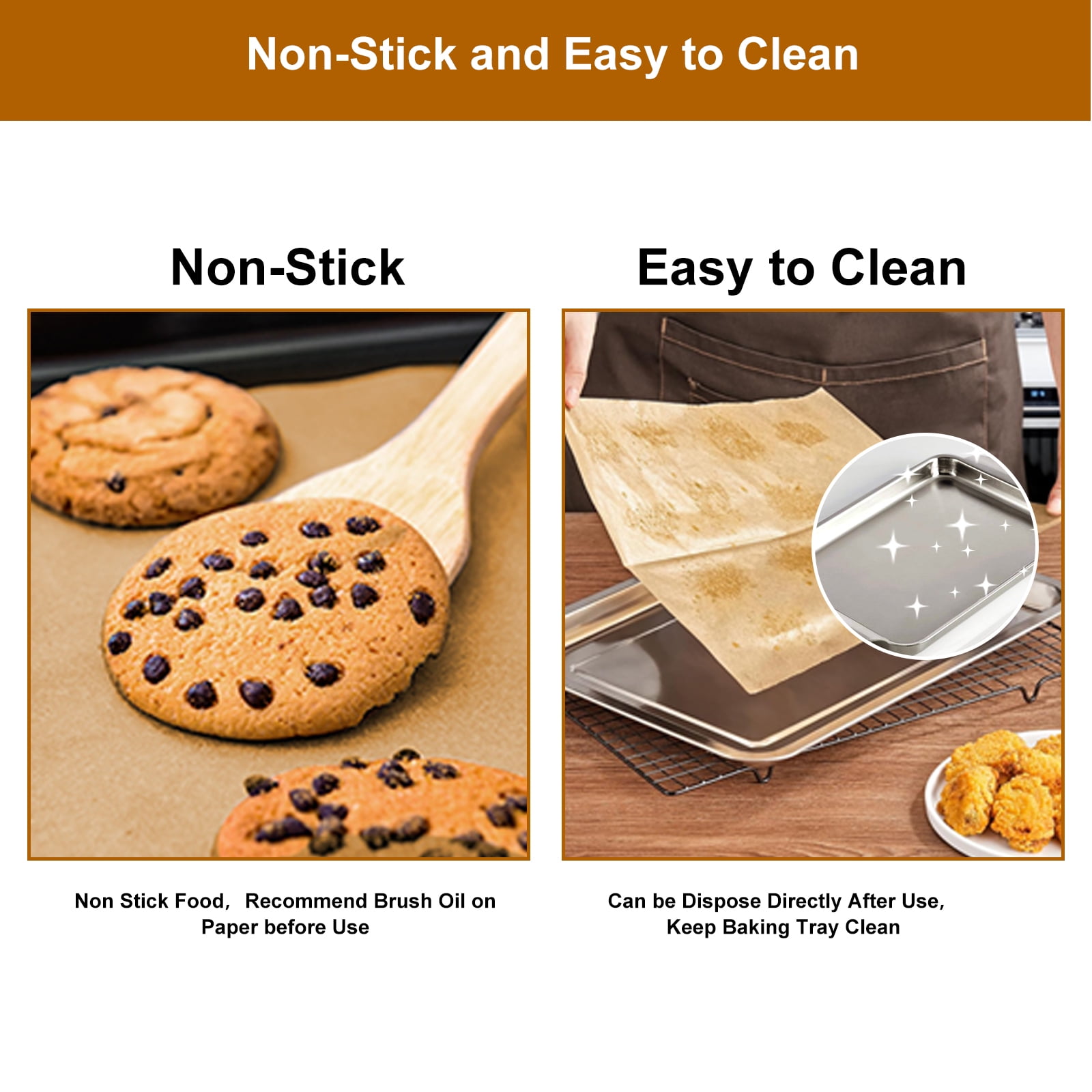 WVacFre Parchment Paper Baking Sheets Mat Non Stick Oven Liners Pre Cut Baking Sheets 300 Pcs 12"x16"Oil Resistant Waterproof