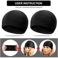 thumbnail image 4 of Harhinhe 8 paquetes de gorro de natación de nailon para hombre y mujer, gorro de natación de tela de spandex negro puro, gorro de natación para adultos, 4 of 7