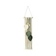 thumbnail image 6 of Macrame Wall Hanging 26.77x7.87 Inch Handwoven Cotton Rope Leaf Tapestry with Wooden Bead Fringe for Bedroom Headboard Living Room Boho Wall Decor, 6 of 6