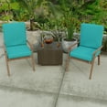 thumbnail image 3 of Jordan Manufacturing 44" x 21" McHusk Lagoon Aqua Crosshatch Rectangular Outdoor Chair Cushion with Ties and Hanger Loop, 3 of 13