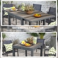 thumbnail image 3 of Extendable Outdoor Dining Table, Grey Aluminum Frame with Wood Grain Plastic Top, Rectangular Patio Table (31.5" to 63" L) for Backyard, Garden, Balcony, and Deck, 3 of 5