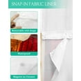 thumbnail image 3 of No Hook Shower Curtains with Snap in Liner, Red Boho Geometric Waterproof Fabric Shower Curtain, Abstract Minimalist Art Double Layers & See-Through Top Window Bathroom Curtains 72''x84'', 3 of 6