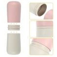 thumbnail image 4 of Portable Toothbrush Cases Traveling Toothbrush Holders Case Bamboo Fiber Pink Gray White 7.72"x2.60", 4 of 7