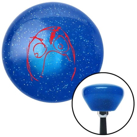 American Shifter Red Angry Meme Blue Retro Metal Flake Shift Knob with M16 x 1.5 Insert Shifter Auto Brody