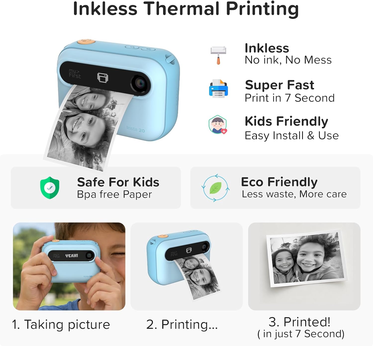 myFirst Insta 20 Dual Screen Instant Camera Blue photo 7