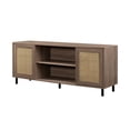 thumbnail image 4 of 58" 2 Door Wood and Rattan TV Stand - Driftwood, 4 of 6