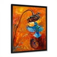 thumbnail image 2 of Designart 'Blue Hummingbird On Orange Sunflower' Traditional Framed Art Print, 2 of 4