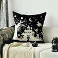 thumbnail image 2 of Sm:)e Jack-O'-Lantern Dead Tree Witch Castle Bat Halloween Throw Pillow Cover 18x18 Inch Black Decorative Outdoor Cushion Covers, 2 of 6