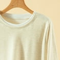 thumbnail image 5 of gbyLJF Round Neck T-shirts for Women Lightweight Casual Long Sleeve Pullover Tops Warm Winter Soft Base Layer Shirts, 5 of 6