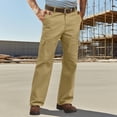 thumbnail image 5 of Men Relaxed Fit Stretch Cargo Pants Casual Cotton Lightweight Elastic Waist Work Pants with Pockets for Outdoor Yellow, 5 of 5