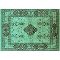 thumbnail image 1 of Ahgly Company Indoor Rectangle Oriental Turquoise Blue Industrial Area Rugs, 5' x 8', 1 of 4