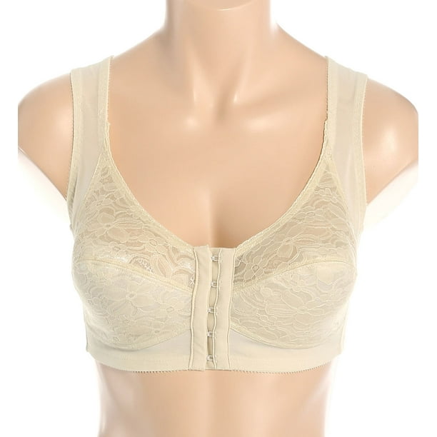 Women's Carnival 645 Posture Support Back with Front Closure Bra (White 34B)  
