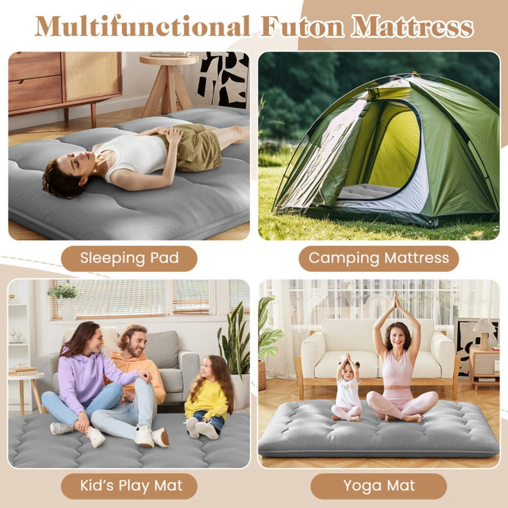 GVN Floor Mattress, Mattress,Futon Mattress with Washable Cover and Carry Bag-Full Size