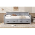thumbnail image 6 of Twin Size Daybed with 2 Large Drawers, X-shaped Frame, Modern and Rustic Casual Style Daybed, Gray, 6 of 9