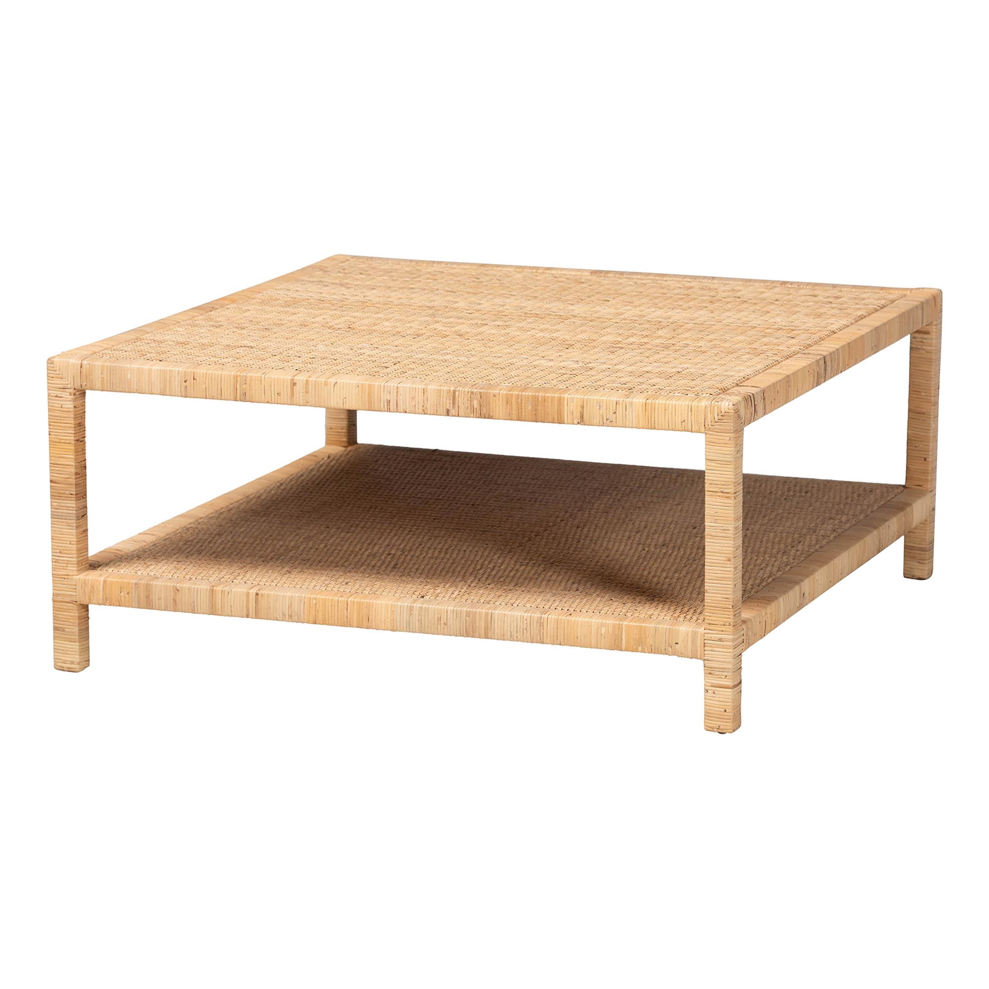 bali & pari Kalimantan Boho Coffee Table, Square, Natural