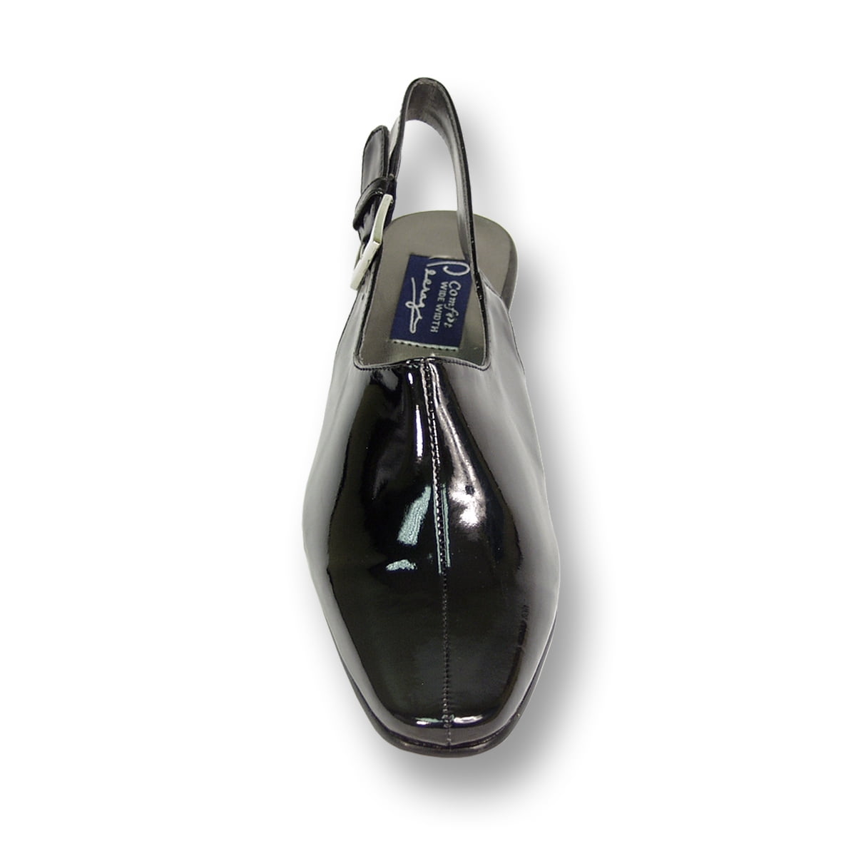 PEERAGE Dana Women's Wide Width Patent PU Slingback Dress Pump BLACK 8